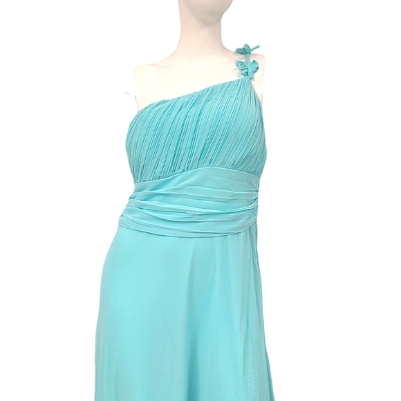 New with Tags Ever Pretty Chiffon Teal Blue Maxi Dress size 16 - Picture 2 of 7